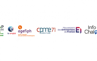 Logo Cap emploi, Pole emploi, Agefiph, CPME71, MEDEF, Info Chalon