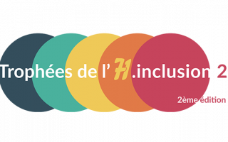 Logo de Trophée H inclusion, 5 ronds de couleur